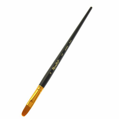Кисть синтетика №14 овальная Roubloff 1337 длинная ручка, матовая