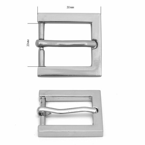 Пряжка металлическая TBY 30х30 мм, внутри 20 мм, цвет никель, 10 шт (TBY.5923. НИК)
