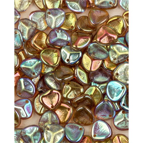 Стеклянные чешские бусины, Rose Petal, 8х7 мм, цвет Crystal Brown Rainbow, 50 шт.