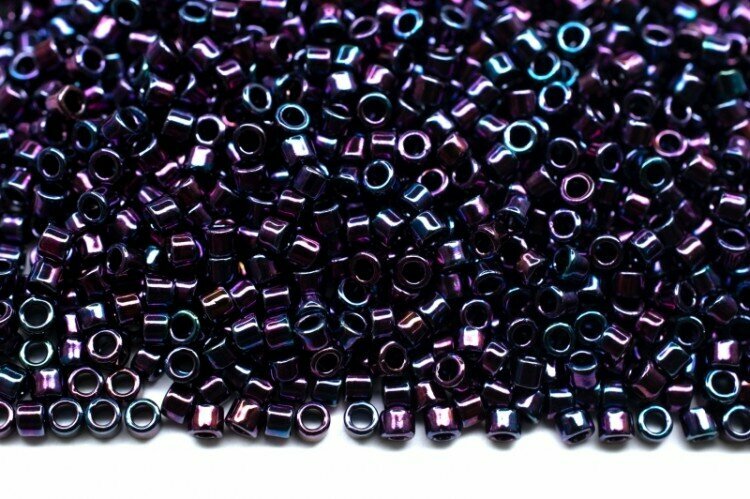 Бисер японский TOHO Treasure цилиндрический 11/0 #0504 фиолетовый ирис, металлизированный золотом, 5 грамм