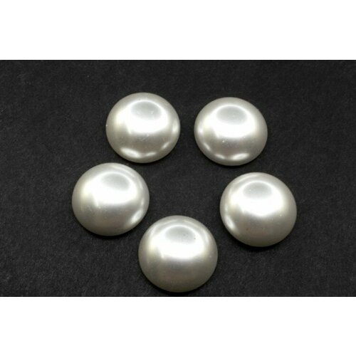 Glass Pearl Cabochon 12мм, цвет 70400 Bright White, 756-020, 5шт 10pcs lot new mixed black and white 18mm glass snap buttons jewelry glass cabochon fit 18mm snap bracelet bangles necklace