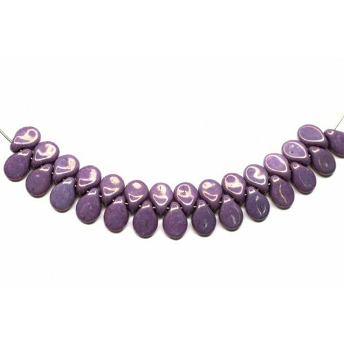 Бусины Pip beads 5х7мм, цвет 02010/15726 белый/лиловый, 701-046, 20шт