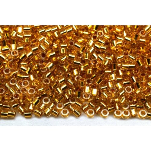 Бисер японский MIYUKI Delica цилиндр 15/0 DBS-0033 золото 24К внутри, 5 грамм