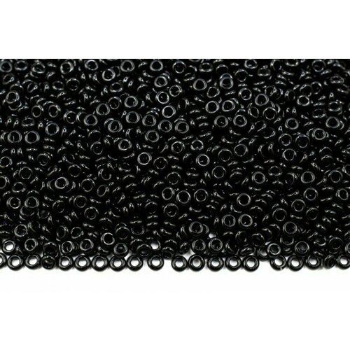 Бисер японский TOHO Demi Round 8/0 #0049 черный, непрозрачный, 5 грамм