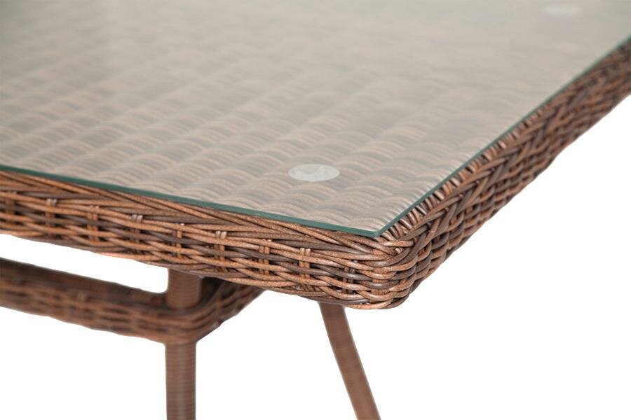 Стол 4SIS "Латте" обеденный стол из искусственного ротанга 140х80см, цвет коричневый арт. YH-T4726G brown - фотография № 7