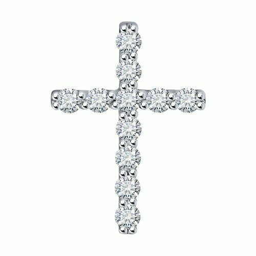 фото Подвеска diamant online, белое золото, 585 проба, бриллиант, размер 1.3 см. diamant-online