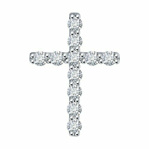 фото Подвеска diamant online, белое золото, 585 проба, бриллиант, размер 1.3 см. diamant-online
