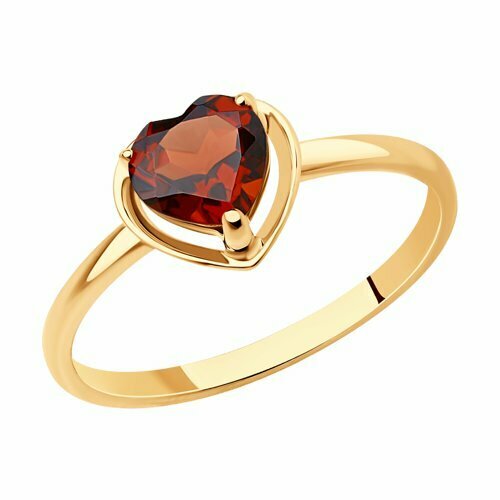 фото Кольцо, золото, 585 проба, гранат, размер 16.5 diamant-online