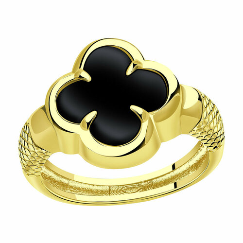 фото Кольцо berger, золото, 585 проба, оникс, размер 17