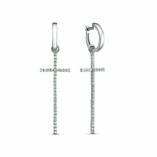 Серьги трансформеры Del'ta, серебро, 925 проба, фианит, длина 5.7 см