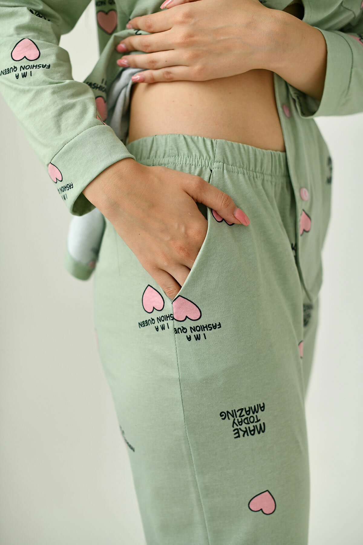 Пижама Оптима Трикотаж, размер 52, зеленый - фотография № 7