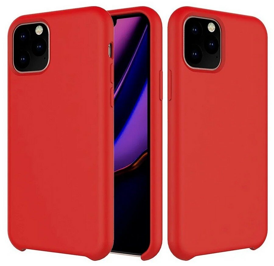 Силиконовая накладка без логотипа (Silicone Case) для Apple iPhone 11 Pro MAX красный