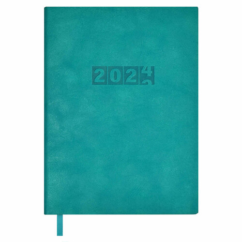 Ежедневник датированный 2024 ESCALADA, формат А6+, Тиволи глосс бирюзовый