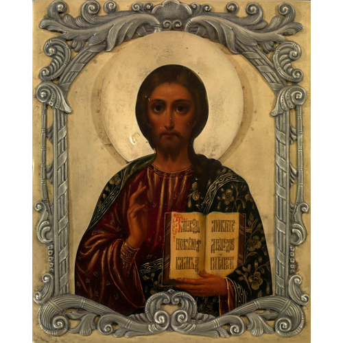 Икона Иисуса Христа Господь Вседержитель деревянная икона ручной работы на левкасе 26 см господь вседержитель икона спасителя иисуса христа