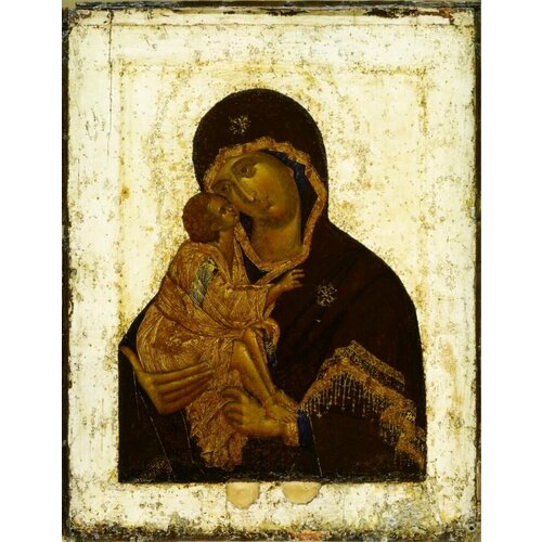 Умиление Донская икона Божией Матери деревянная на левкасе 13 см освященная икона божией матери донская 16 13 см на дереве