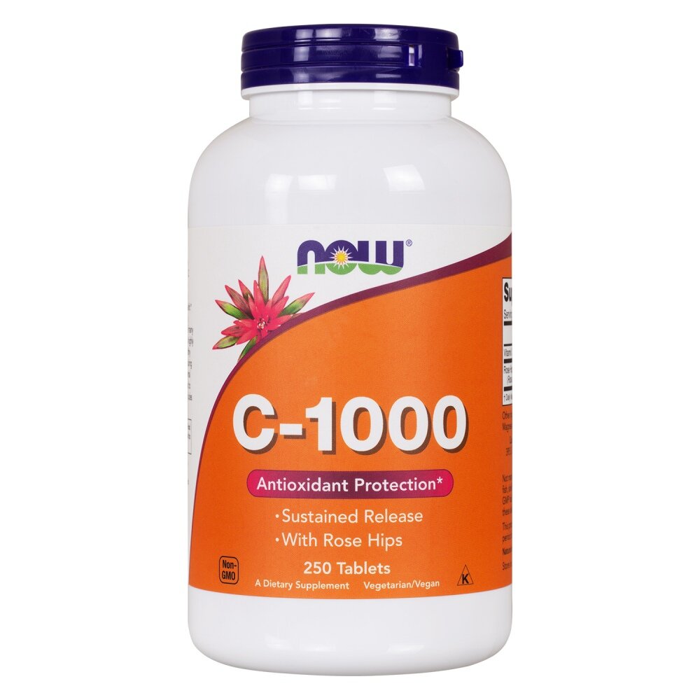 NOW C1000 Sustained Release with Rose Hips 250 таблеток
