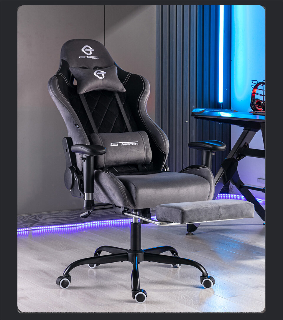 Компьютерное игровое геймерское кресло Braunsport GT-15 с подножкой
