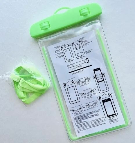 Водонепроницаемый чехол для телефона смартфона универсальный Непромокаемый зеленый