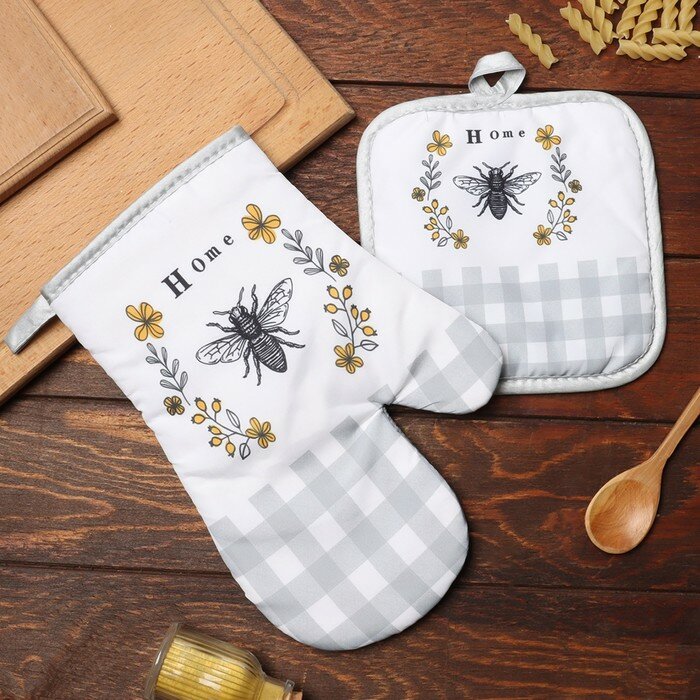 фото Кух. набор 2 пр. Доляна Home прих. 17*17 см, вареж. 26*16 см,100% п/э