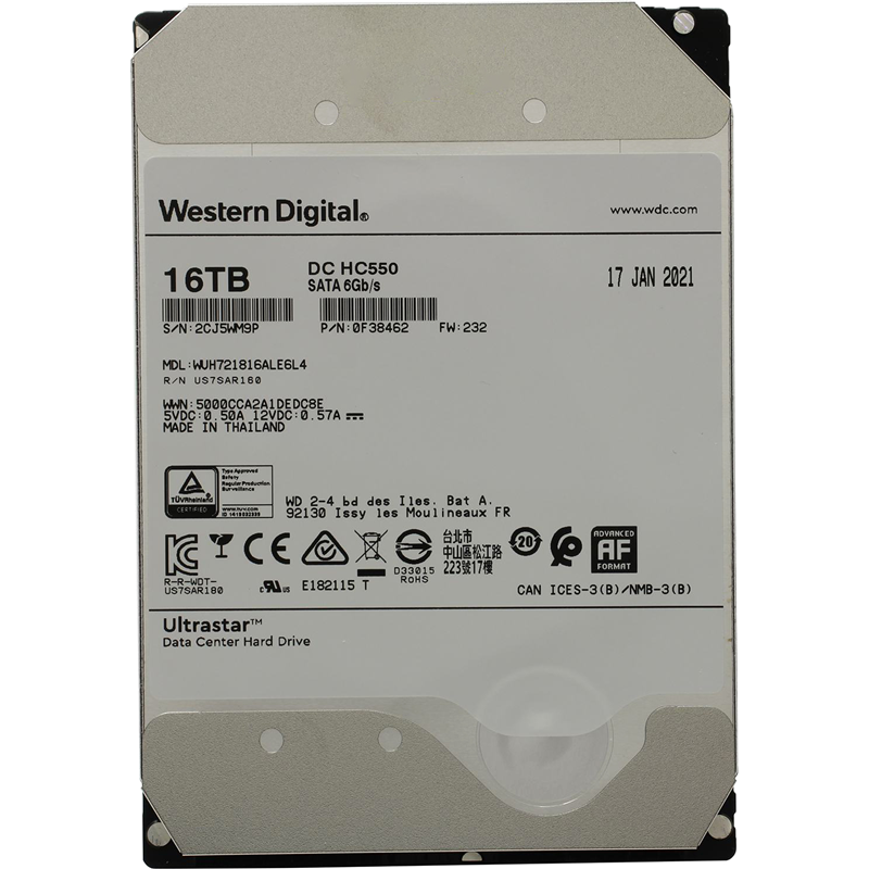 Жесткий диск Western Digital Ultrastar DC HC550 WUH721816ALE6L4 16Tb (0F38462) - фото №16