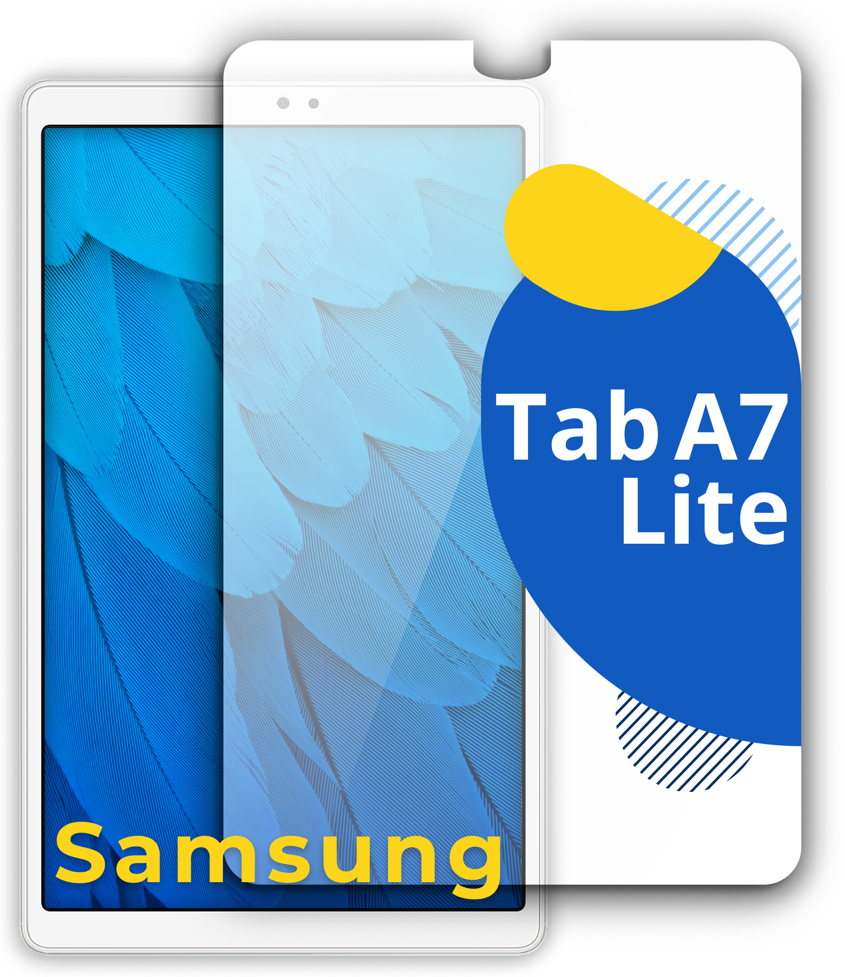 Защитное противоударное стекло для планшета Samsung Galaxy Tab A7 Lite / Полноэкранное стекло на планшет Самсунг Галакси Таб А7 Лайт / Прозрачное