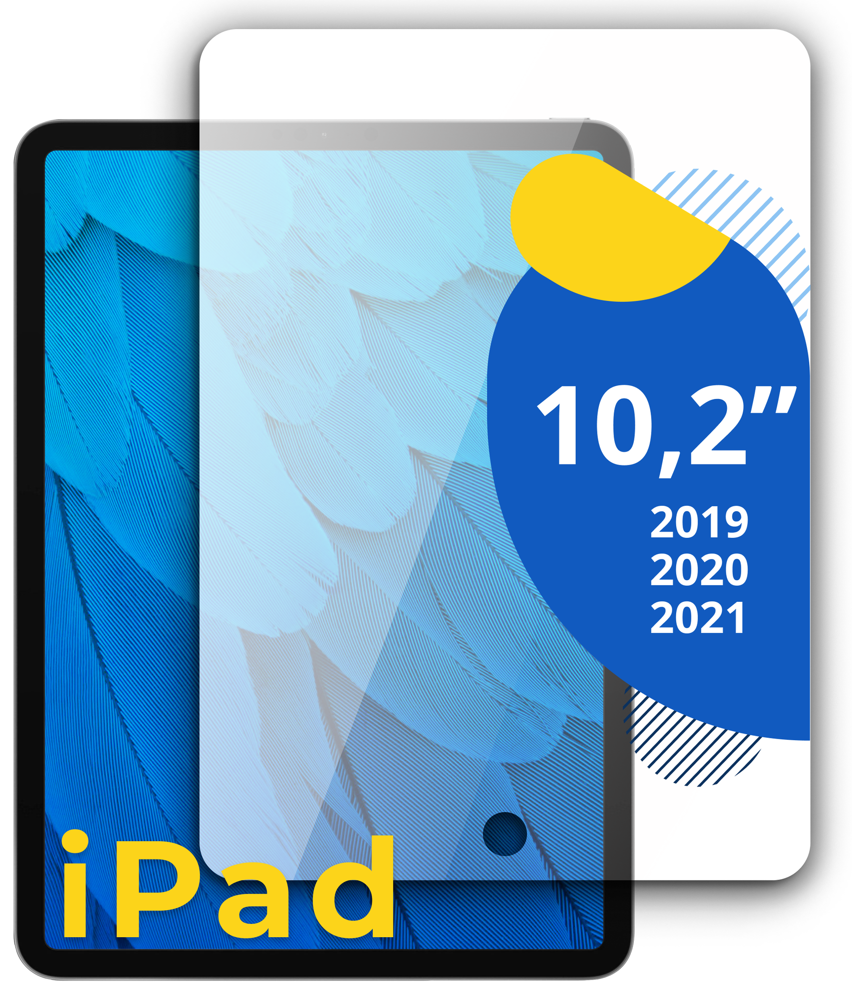 Защитное противоударное стекло для планшета Apple iPad (2019 2020 2021) 102" / Полноэкранное стекло на Эпл Айпад 10.2 2019 2020 2021 / Прозрачное