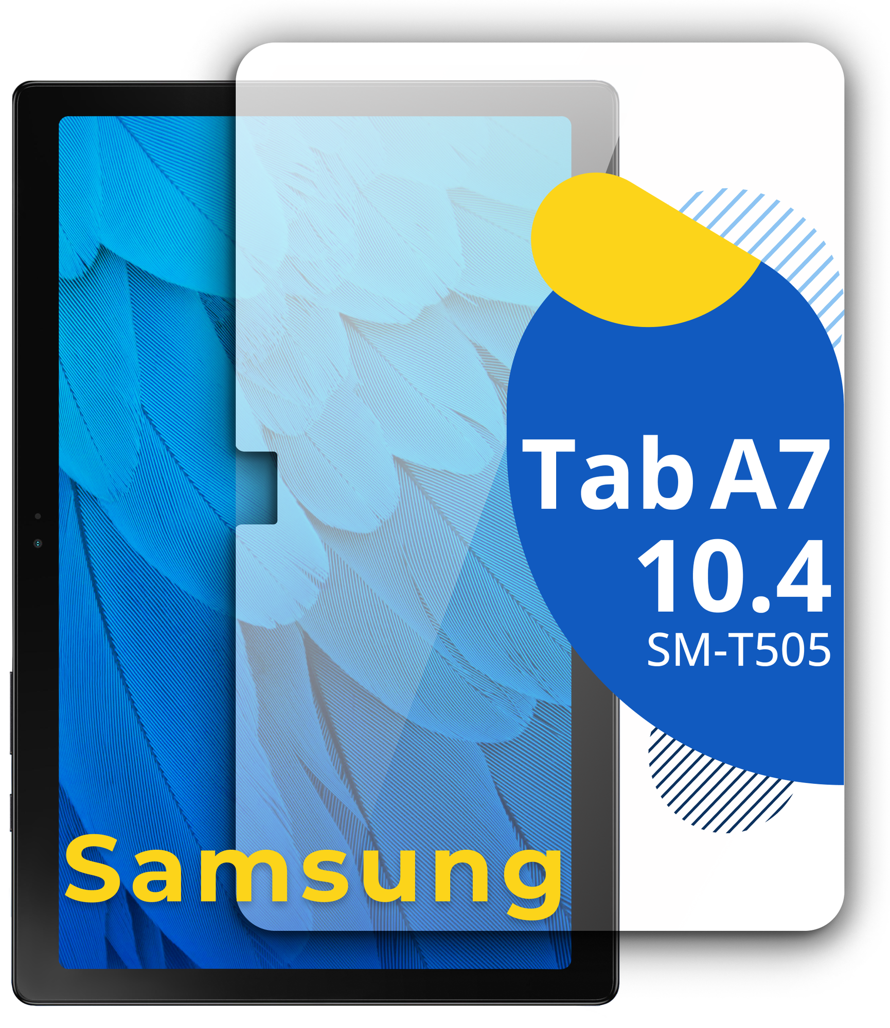 Защитное противоударное стекло для планшета Samsung Galaxy Tab A7 10.4 SM-T505 / Закаленное стекло на Самсунг Галакси Таб А7 10.4 СМ-Т505 / Прозрачное