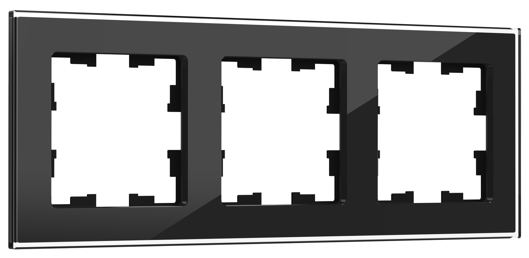 BRITE Рамка 3 -местная РУ-3-2-БрЧ стекло черный IEK