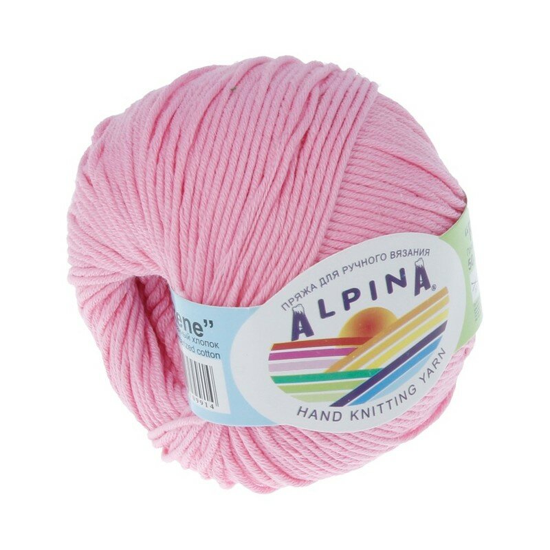 Пряжа ALPINA 100% мерсеризованный хлопок 50 г 105 м №032 розовый, 1 шт. в заказе