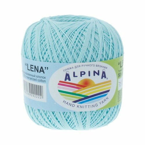Пряжа ALPINA "LENA" 100% мерсеризованный хлопок 50 г 280 м №38 св. бирюзовый