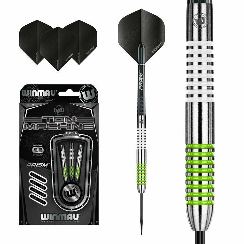 Вольфрамовые дротики 23гр Winmau Ton Machine NEW steeltip (профессиональный уровень). Дротики для Дартс.