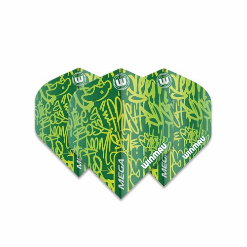 фото Оперения (6900-241) для дротиков winmau mega standard graphic (3 шт, зеленые). для дротиков дартс.