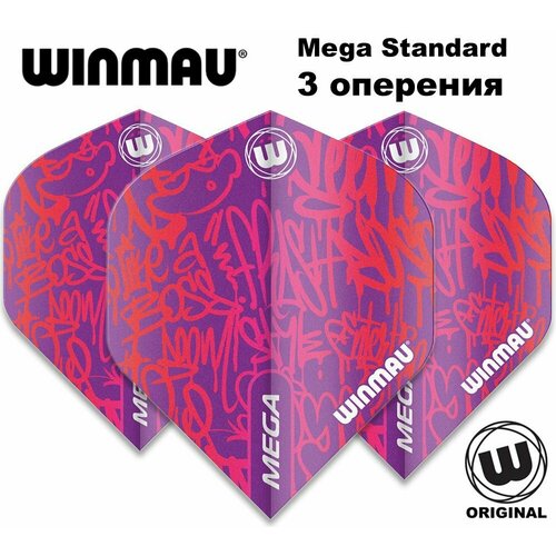 Оперения (6900-242) для дротиков Winmau Mega Standard Graphic (3 шт, фиолетовые). Для дротиков Дартс. оперения winmau extra thick 6905 214 anthrax