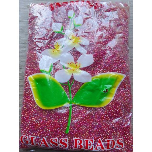 Бисер красно-розовый перламутр 450гр.