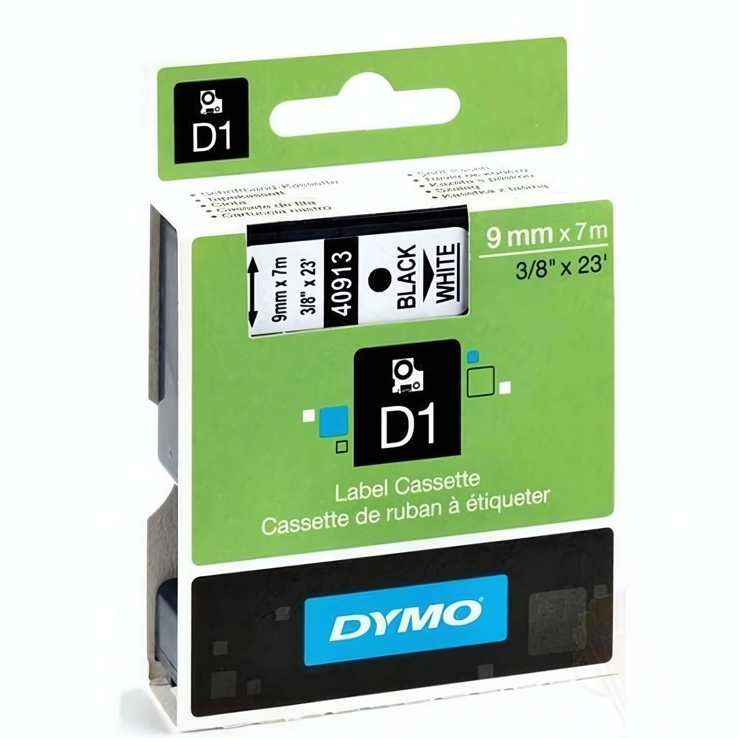 S0720690/40914 Картридж с лентой Dymo 9 мм х 7 м пластик голубой на белой LabelManager 150/210D/® PnP/420P и LabelPoint 350/LabelManager PC 2