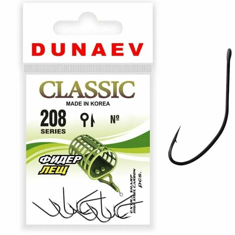Крючок Dunaev Classic 208 # 8 (упак. 10 шт), производство Корея.