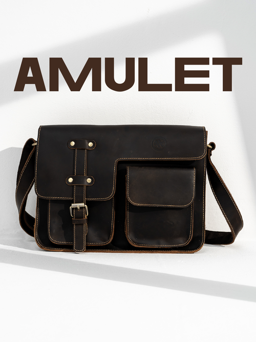 Портфель amulet 999111, фактура матовая, коричневый