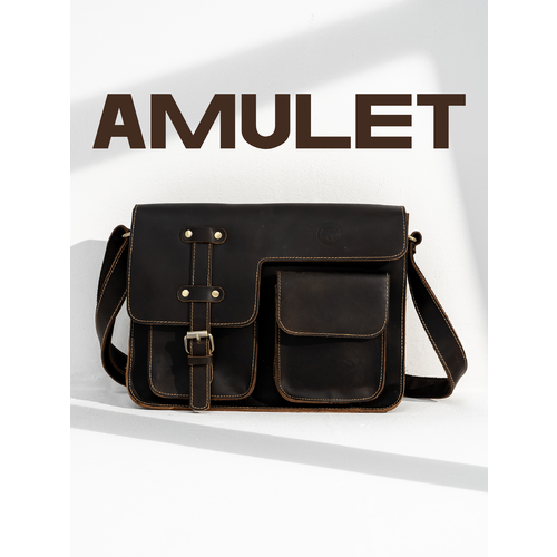 Портфель amulet 999111, фактура матовая, коричневый