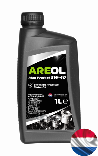 AREOL Areol Max Protect 5W-40 (1L)_Масло Моторное! Синт Acea A3/B4, Api Sn/Cf, Vw 502.00/505.00, Mb 229.3