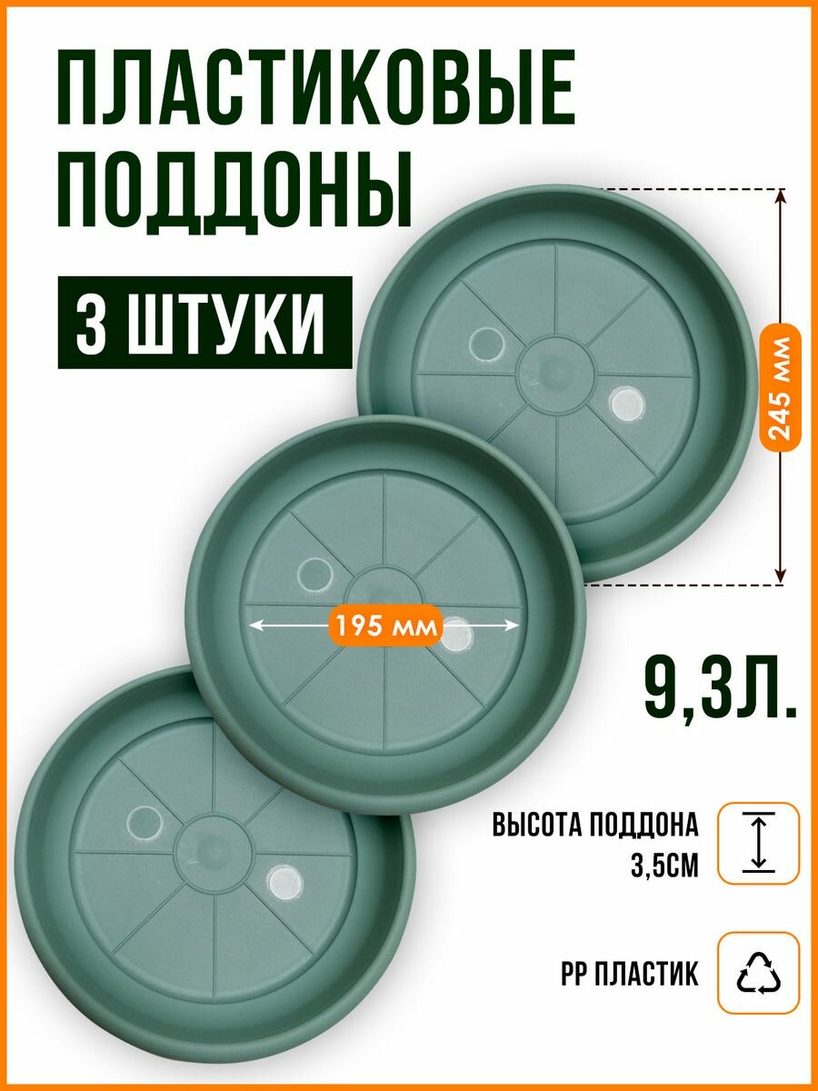 Поддон для горшка кашпо набор из 3 шт. Подставка для цветов
