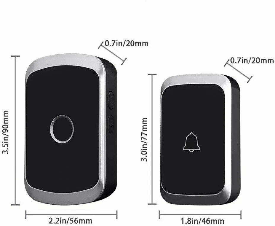 Звонок дверной беспроводной электрический уличный от сети для дома и дачи влагозащищенный на дверь