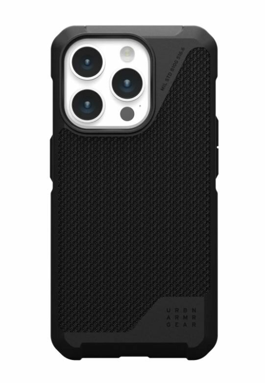 Чехол с поддержкой MAGSAFE Uag Metropolis LT ткань Kevlar для iPhone 15 Pro 6.1", цвет черный (Black)