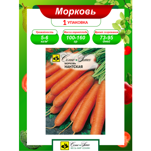 Семена Морковь Нантская 4 раннеспелые 2 гр.