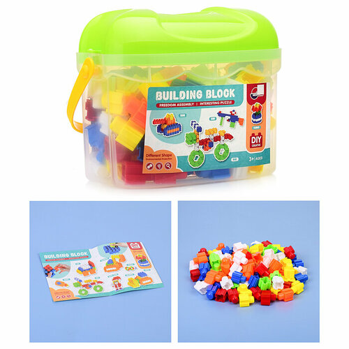 Конструктор пластиковый детский блочный для малышей Oubaoloon 8614-10 (82 детали) в контейнере
