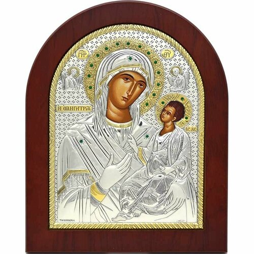 Смоленская икона Божьей Матери Одигитрия в серебряном окладе.
