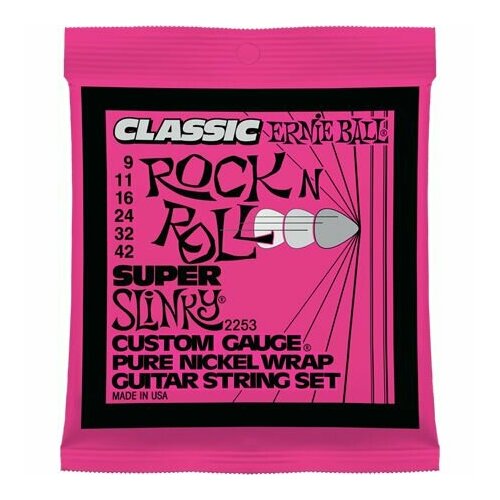 комплект cтрун для электрогитары ernie ball p02722 cobalt hybrid slinky P02253 Pure Nickel Super Slinky Комплект cтрун для электрогитары, никель, 9-42, Ernie Ball