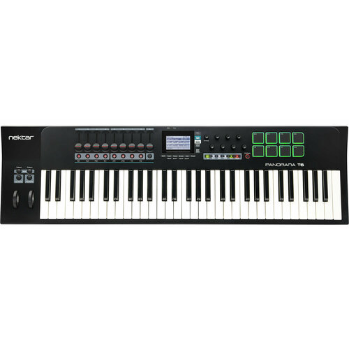 Nektar Panorama T6 USB MIDI DAW контроллер, 61 клавиша, 8 пэдов с датчиком силы нажатия