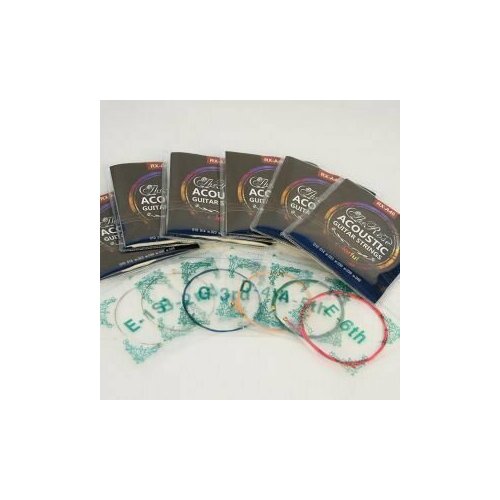 Струны для акустической гитары THE ROSE RX-A40 10-48, цветные