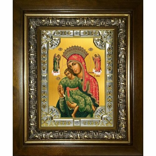 Икона Божья Матерь Киккская, 18x24 см, со стразами, в деревянном киоте, арт вк-5234