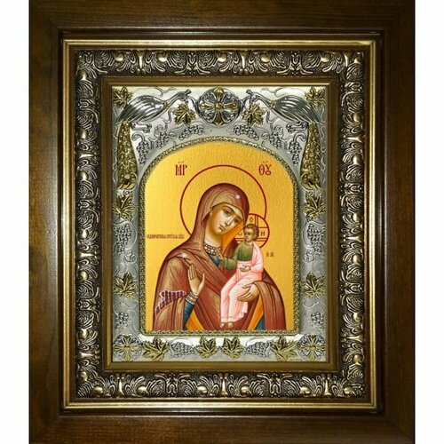 Икона Божья Матерь Седмиезерская, 14x18 см, в деревянном киоте 20х24 см, арт вк-5177